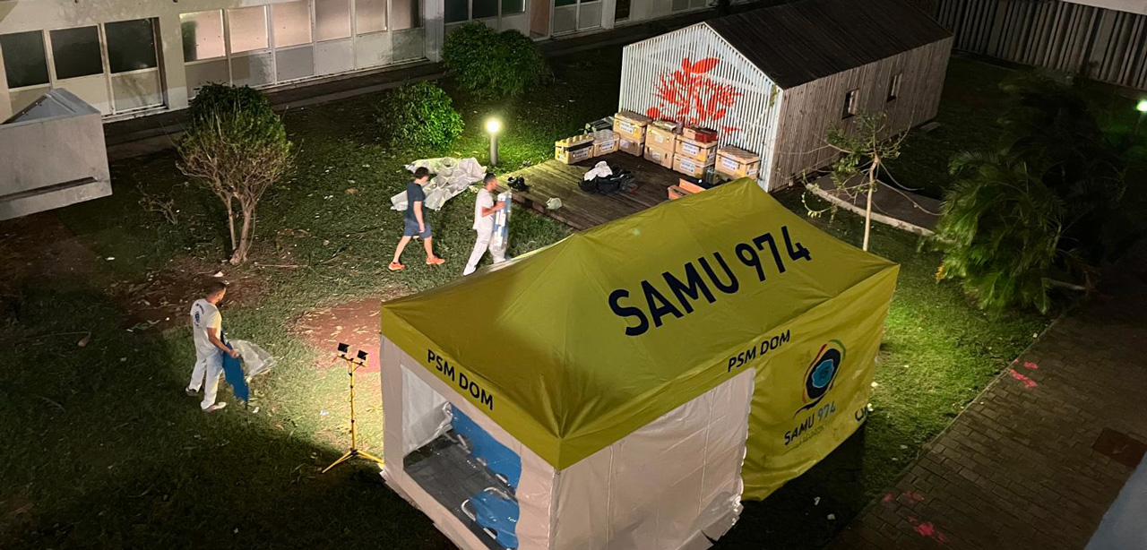 Visuel de réservistes en intervention à Mayotte suite au passage du cyclone Chido