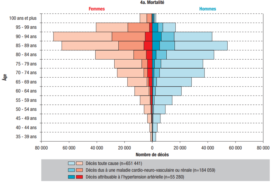 Mortalités attribuable à l’hypertension artérielle, France, 2021